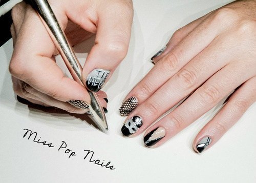 6. "Fifty Shades of Grey" Themed Nail Art - wide 8
